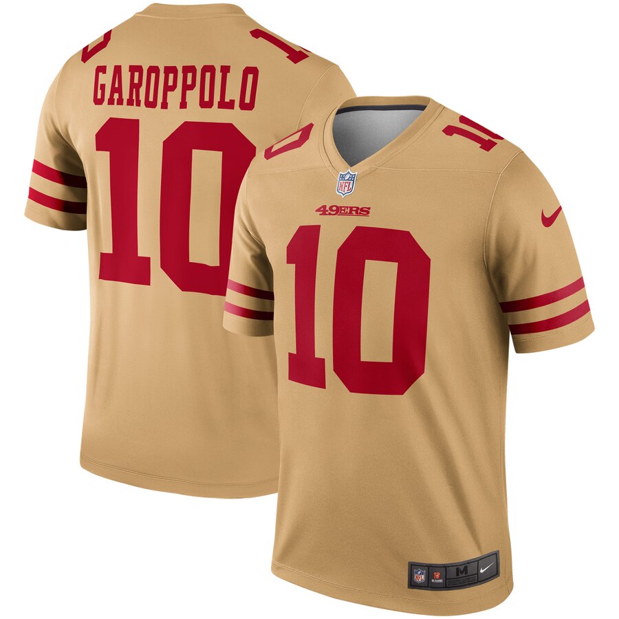 Youth San Francisco 49ers 10 Garoppolo yellow Nike Vapor Untouchable Limited NFL Jersey